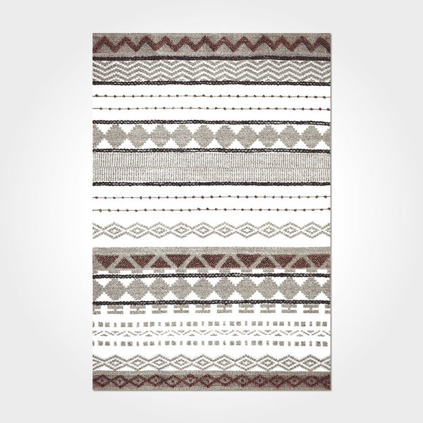 Union Rustic Keidi Cotton Machine Washable Geometric Indoor Outdoor Rug